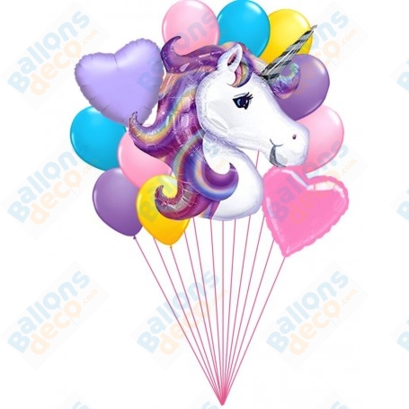 Ballons Licorne Pastel en Grappe - Animaux Féeriques 