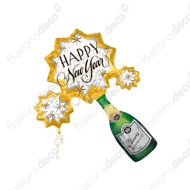 Ballon Bouteille de Champagne Happy New Year