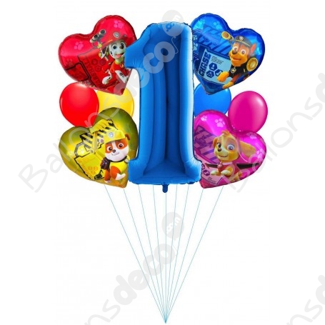 Bouquet de ballons d'anniversaire Pat' Patrouille