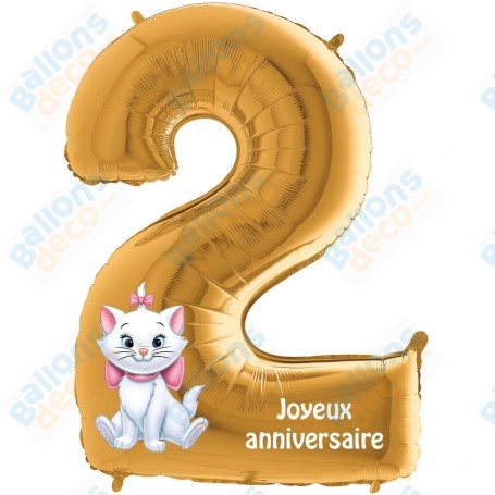 Ballon Gonflable Chiffre 2 pour la Décoration d'anniversaire 2 Ans