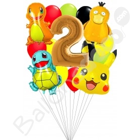 Taille A set of six Ballon Pokemon Pikachu, décoration de fête de