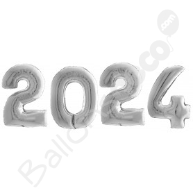 Ballons Du Nouvel An 2024 Sur Ballons Blancs De Célébration Du