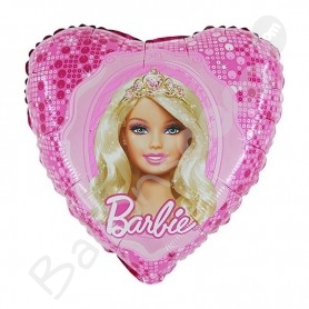 Ballon Barbie Tête Rose Holographique - Anniversaire 