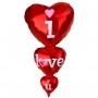 Ballon Triple Coeurs Rouges St-Valentin