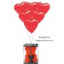 Ballons Coeurs Rouges + Ourson 25 cm Boite Roses Rouges, Cadeau St-Valentin