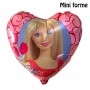 Ballon Barbie Coeur Rose Mini Air, décoration anniversaire en ballons