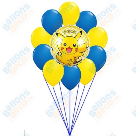 Ballon Pikachu Rond - Deux Faces Jaune - Décorations 