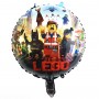 Ballon LEGO Film Rond 45 cm, décoration ballon anniversaire, jeux de construction LEGO, Briques de couleurs.